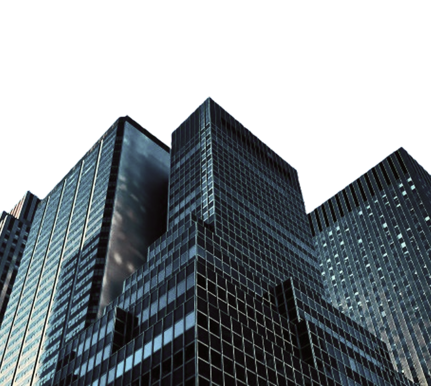 Skyscrapers, viewed from below